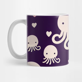 Deep Sea Diving Into Heartfelt Octopi - Super Cute Colorful Cephalopod Pattern Mug